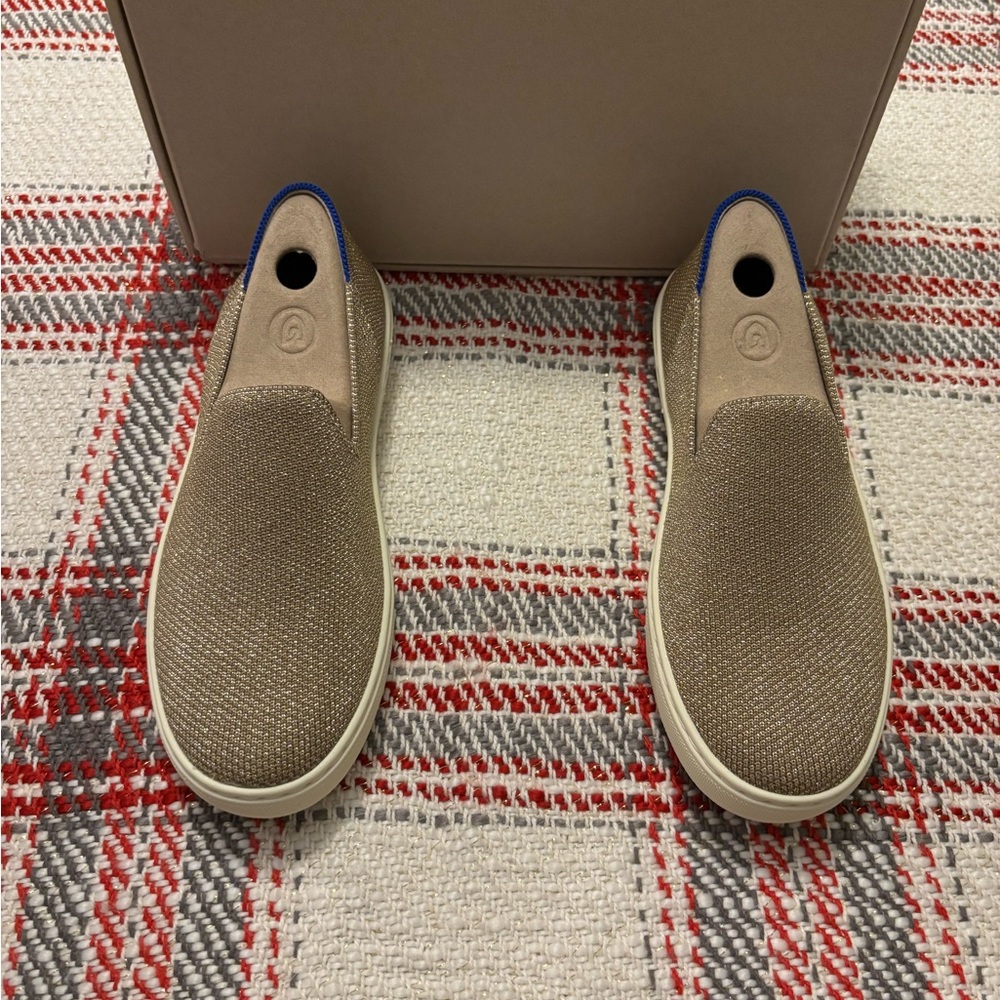 Rothy's Gold Twill Slip-On Sneakers